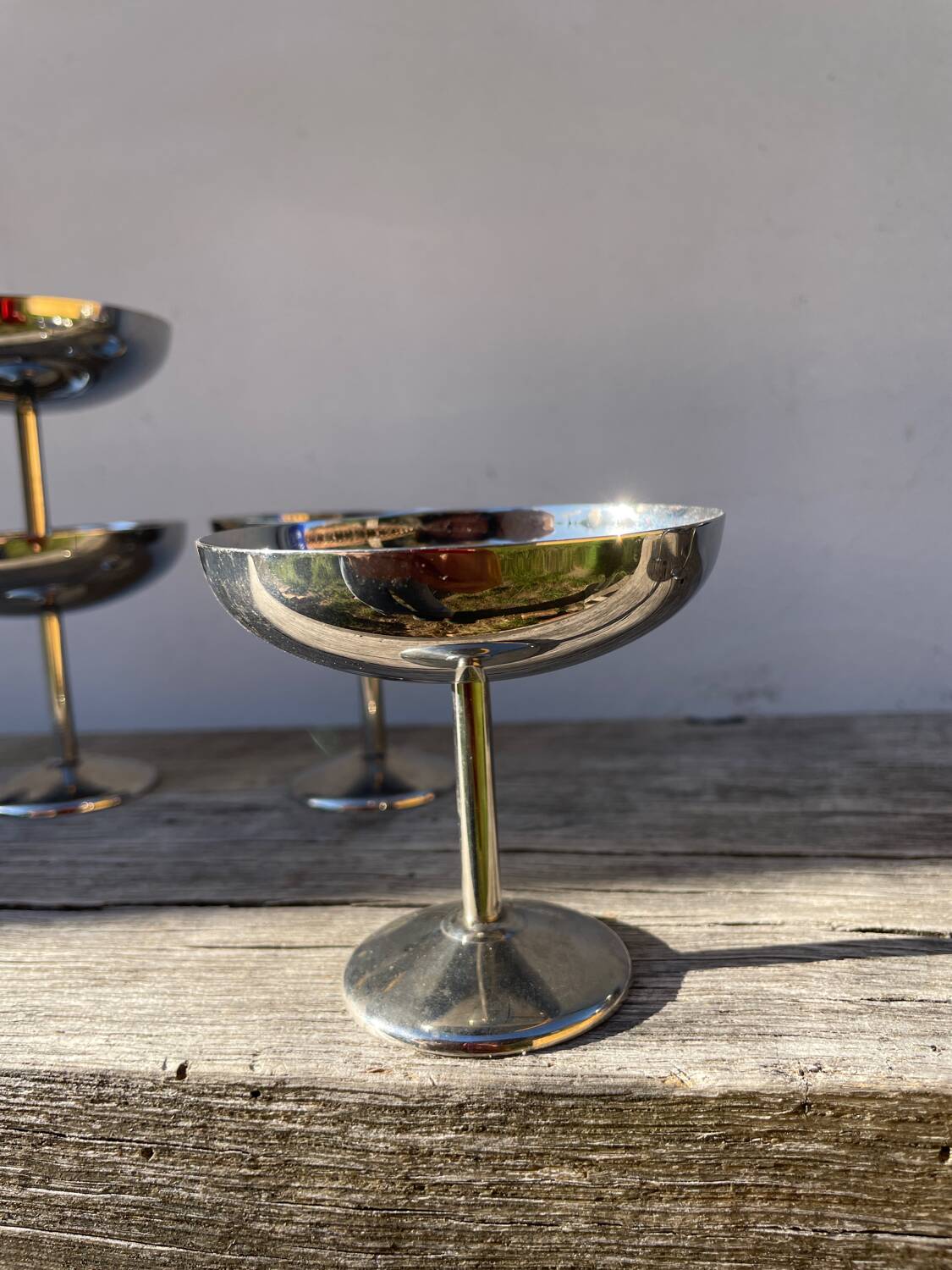 6 coupes sur pied cocktail inox