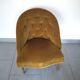 Yellow velvet padded toad armchair