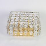 large flush-mounted chandelier in faceted crystal by Kinkeldey, Germany