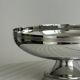 Large silver stainless steel pedestal bowl