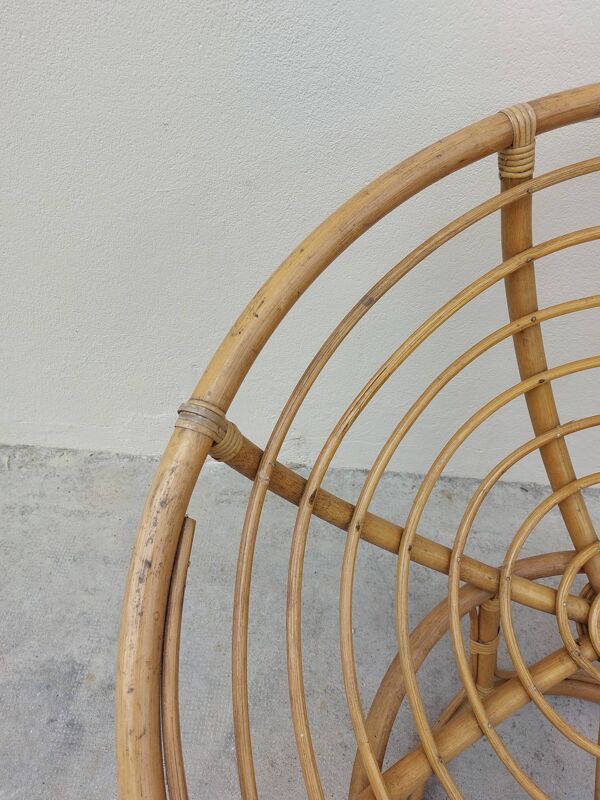 Loveuse fauteuil en rotin vintage 1950