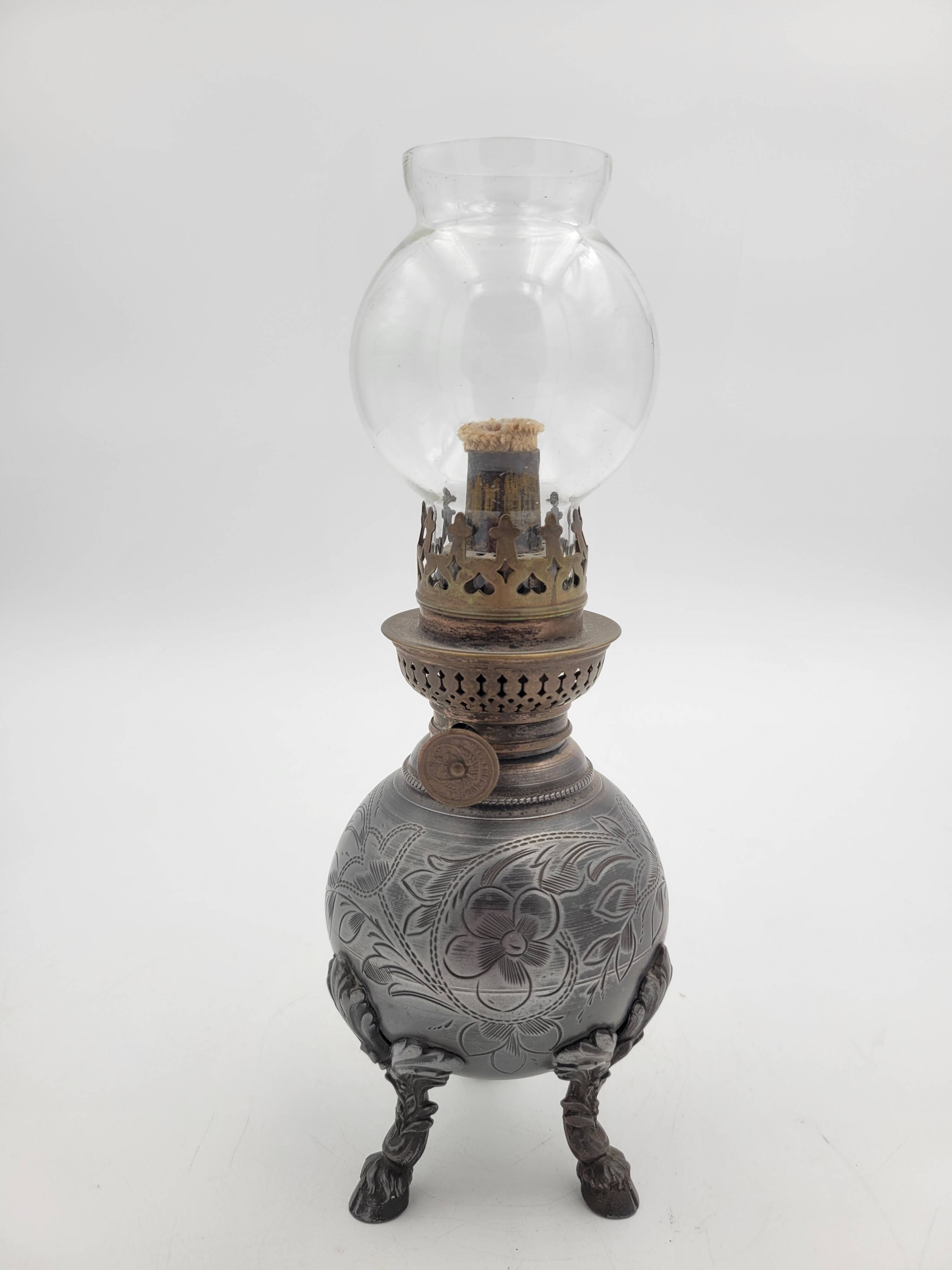 Old tin oil lamp