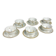 6 cups and saucers sfp foëcy émaux de limoges