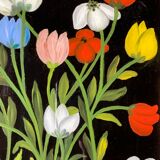 Tableau ancien , nature morte aux tulipes XX siècle