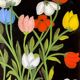 Old painting, still life with tulips, 20th century