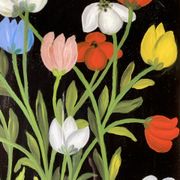 Tableau ancien , nature morte aux tulipes XX siècle