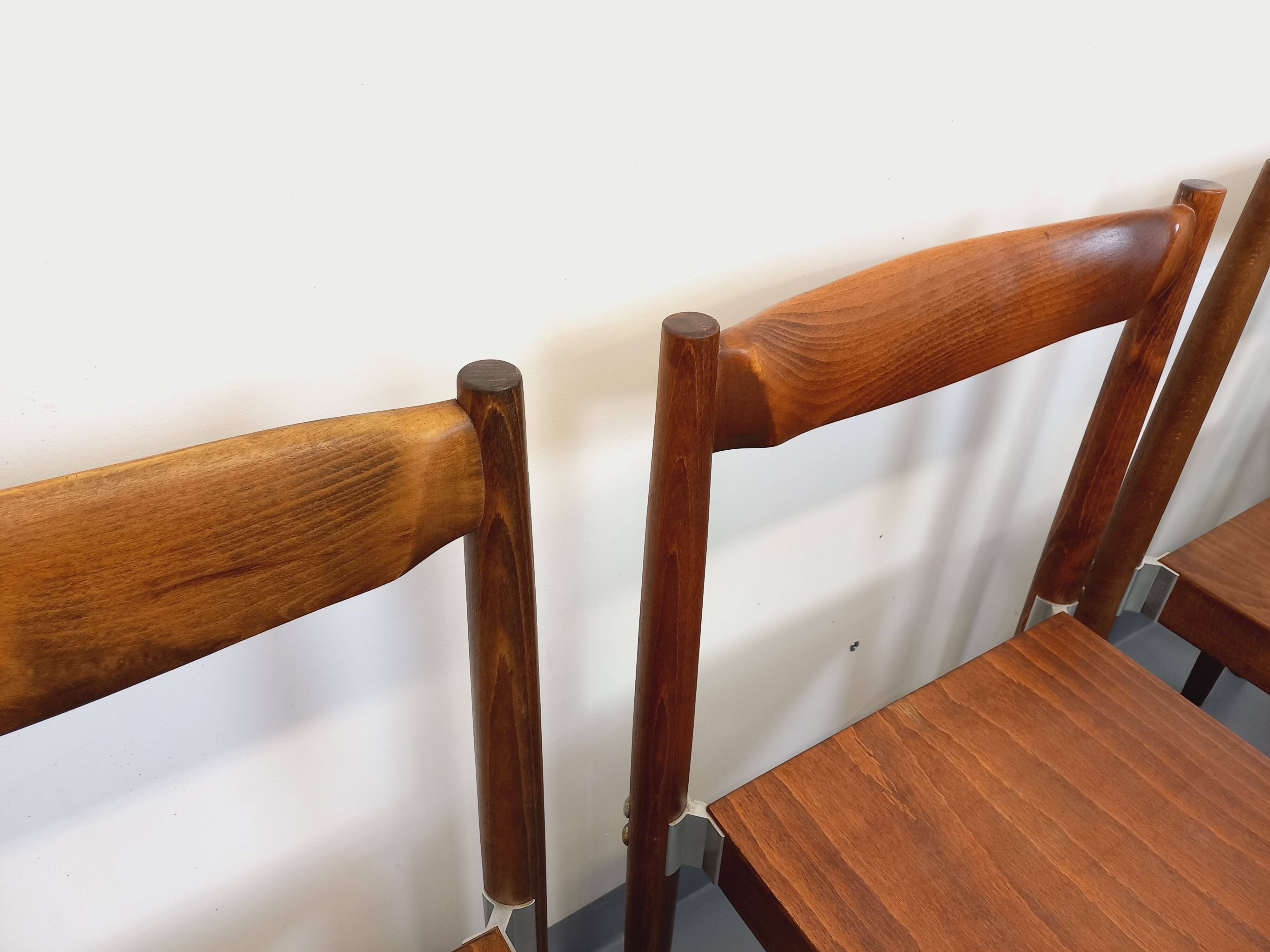 Set of 8 stackable chairs from the Czech manufacturer Bukoza