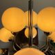 Space age chandelier in opaline and chrome metal