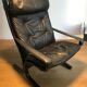LOUNGE ARMCHAIR SIESTA BLACK LEATHER BY INGMAR RELLING FOR WESTNOFA