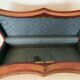20th century leather jewelry and brass ornamentation box