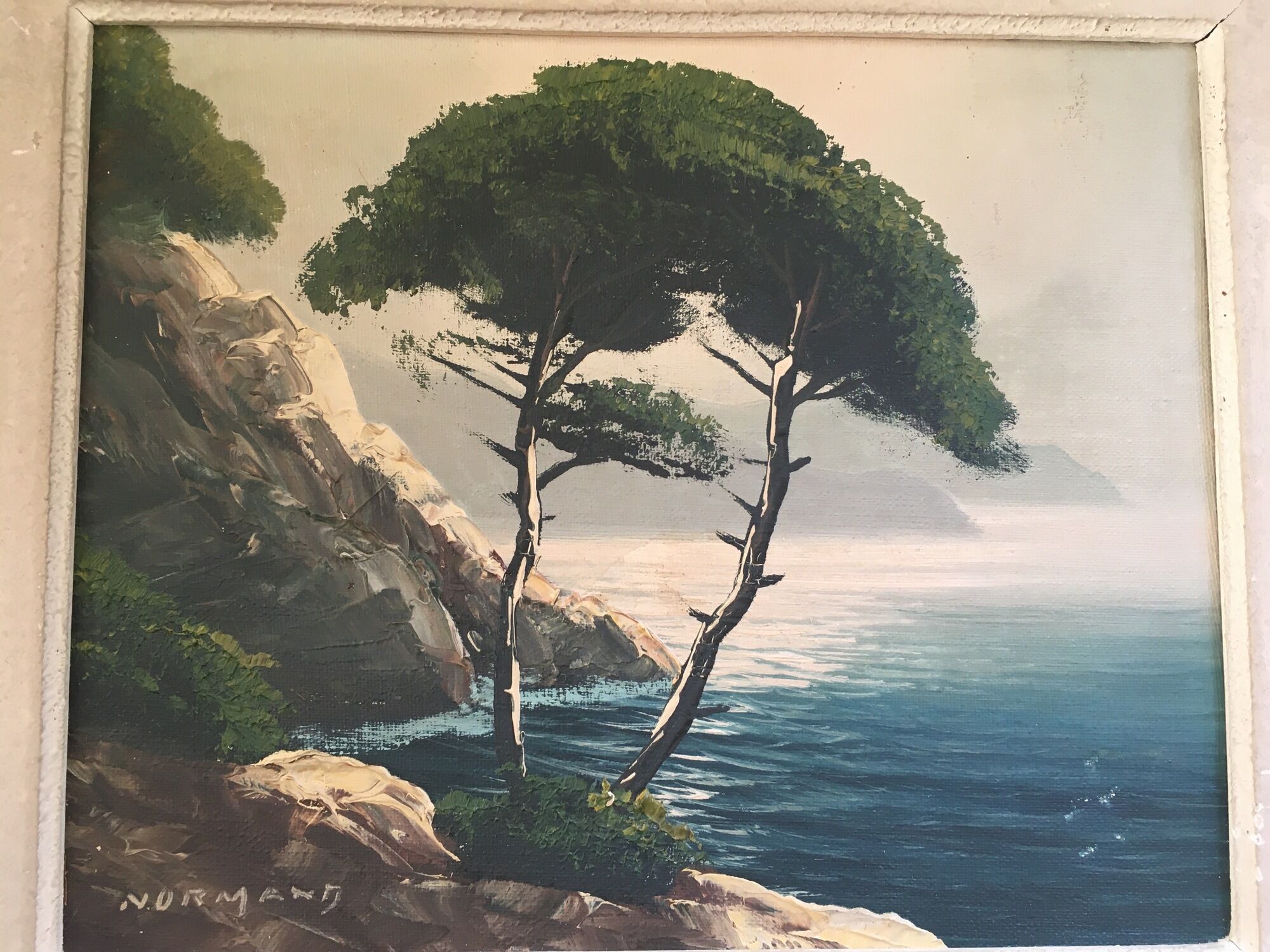 Oil on canvas raymond normand landscape "côte d'azur" 39x34 cm