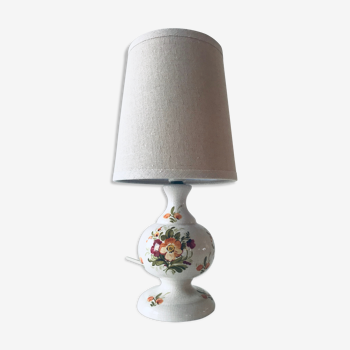Lampe céramique décor floral