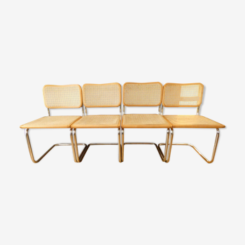4 chairs Cesca B32 by Marcel Breuer