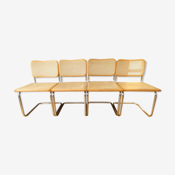 Lot de 4 chaises Cesca B32 de Marcel Breuer