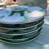 6 Longchamps shell-patterned earthenware plates