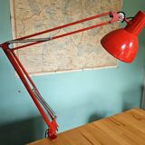 Red articulated workshop lamp