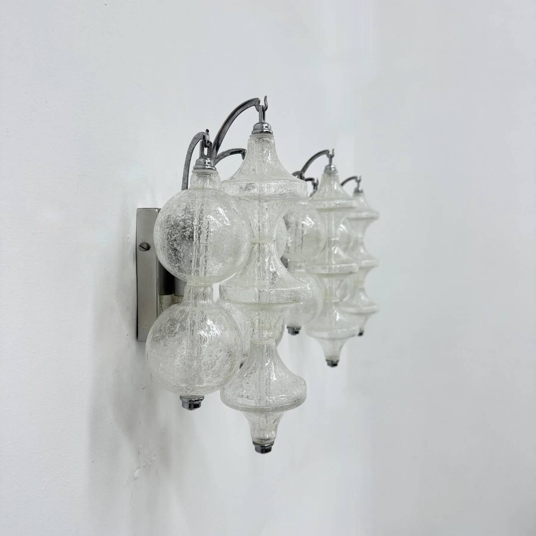 1 of 3 J.T. Kalmar Tulipan wall lamp sconce, 1970s Austria