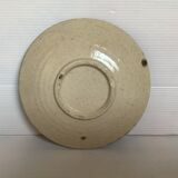Green khaki beige ceramic ashtray tray.