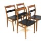 Set de 4 chaises scandinave en cuir "Remus", Yngve Ekström, Swedese, Suède, 1960