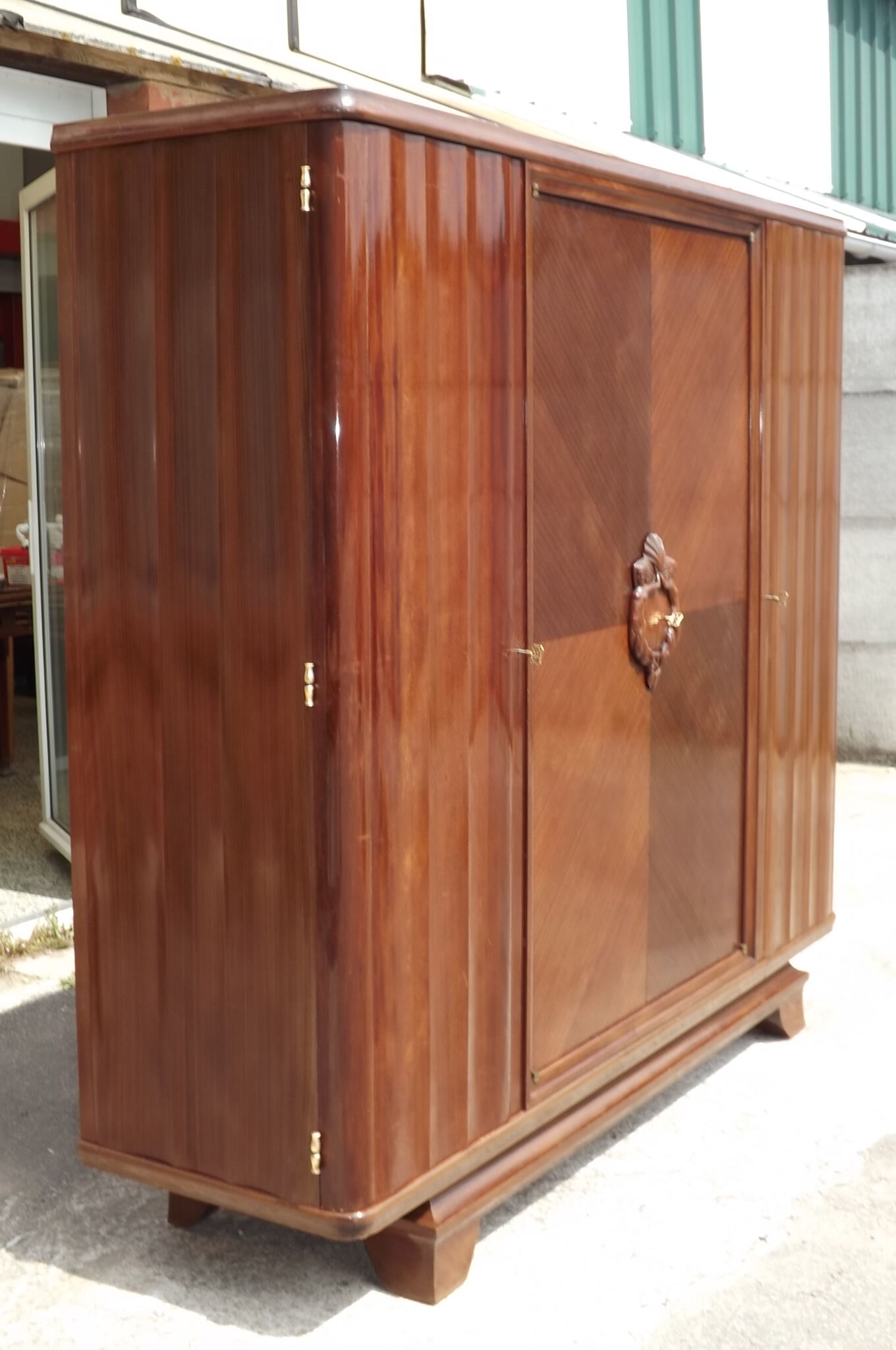 Mahogany wardrobe by Gaston Poisson art deco 1930