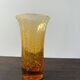 Vase en verre bullé orange années 60