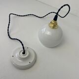 Lot 3 old suspensions in vintage opaline 12 cm