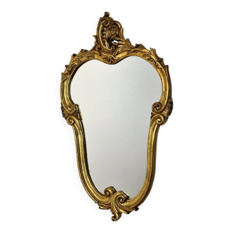 Vintage French Gold Baroque Mirror Rococo Resin Sixties