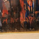 Oil painting on canvas "fish market" 70s canvas 70x50 cm signed