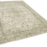 Tapis beige oriental ancien fait à la main 207 cm x 307 cm