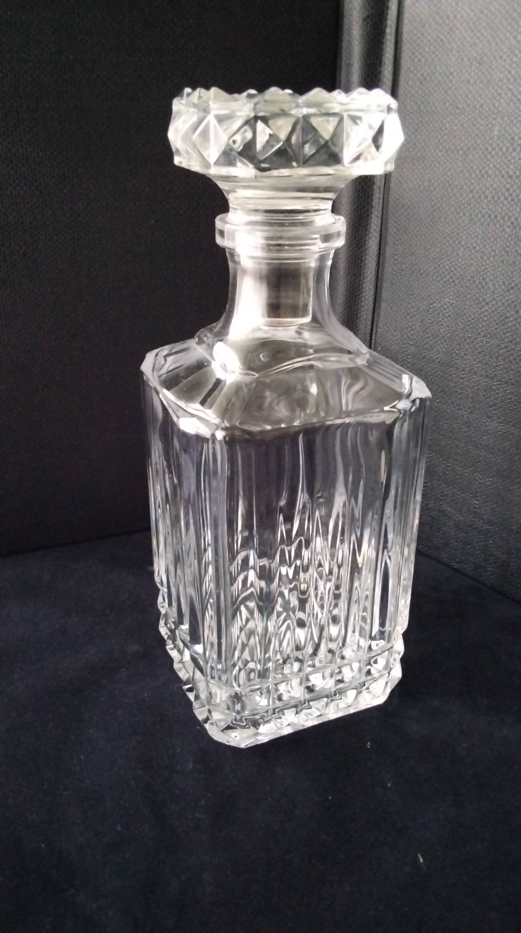 Vintage Arques crystal whisky decanter, Villandry model