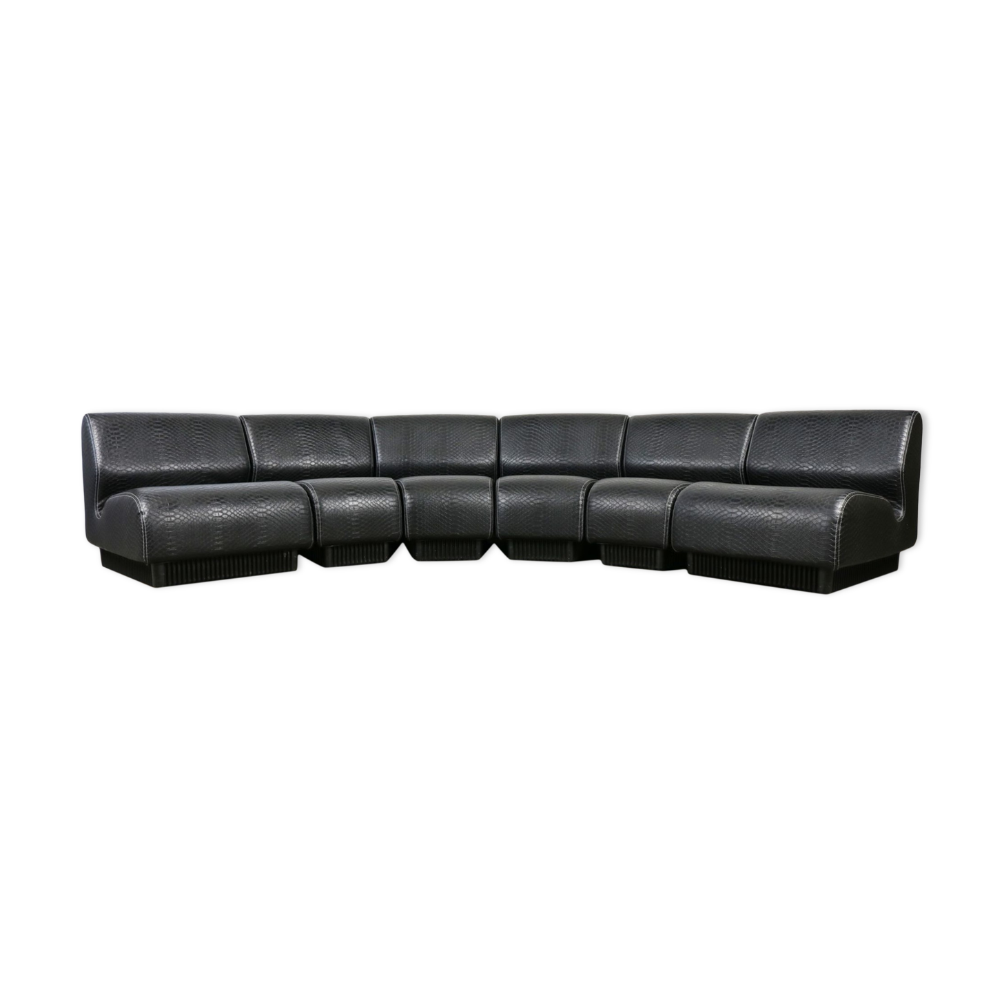 Black snakeskin modular sofa by Don Chadwick for Herman Miller 1970s