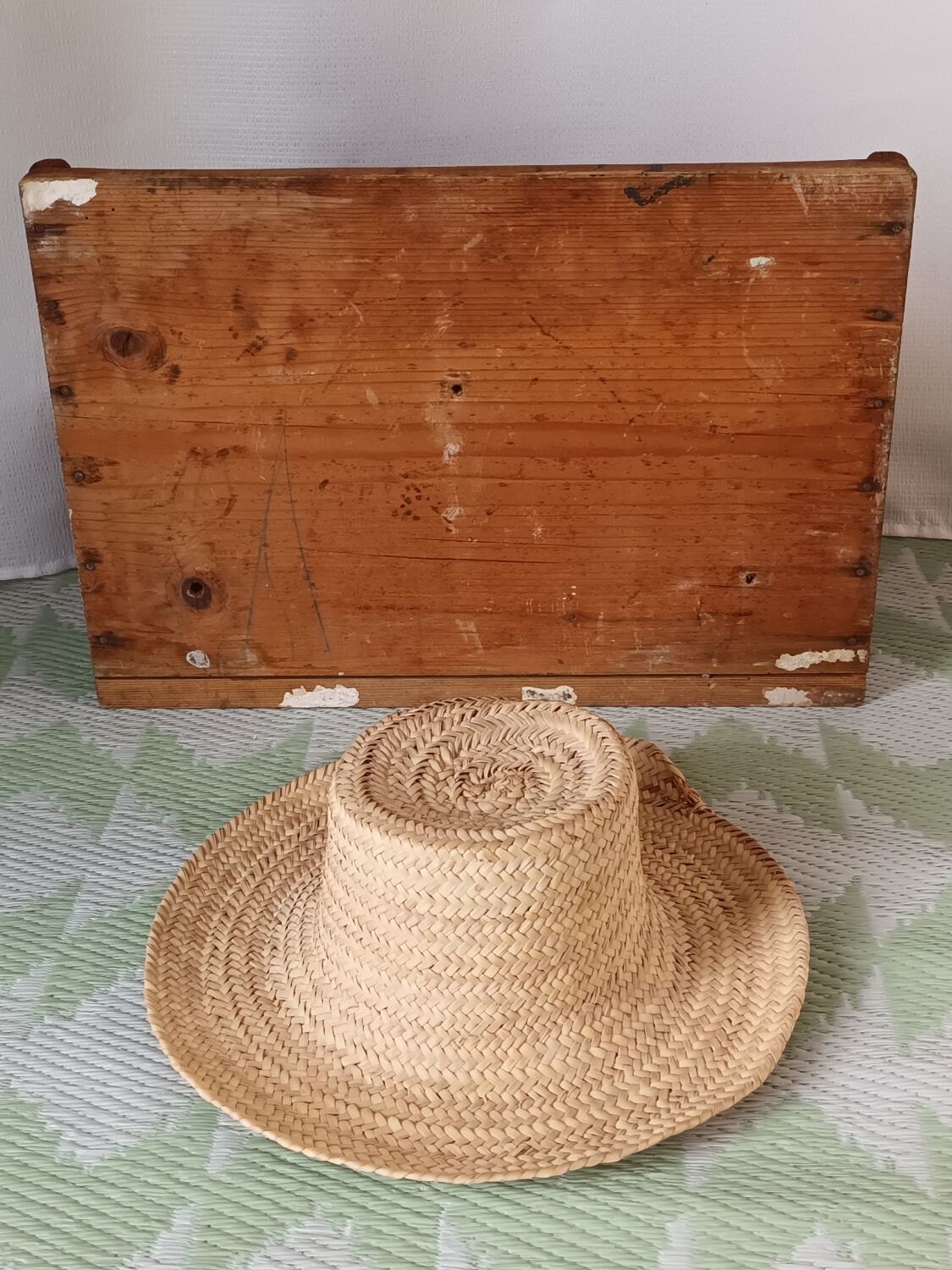 Vintage wooden wall coat rack