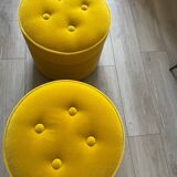 India Mahdavi velvet pouffe stool