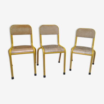 Lot de 3 chaises d'écolier