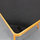 1960s Beech Coffee Table with Glass Top , Czechoslovakia