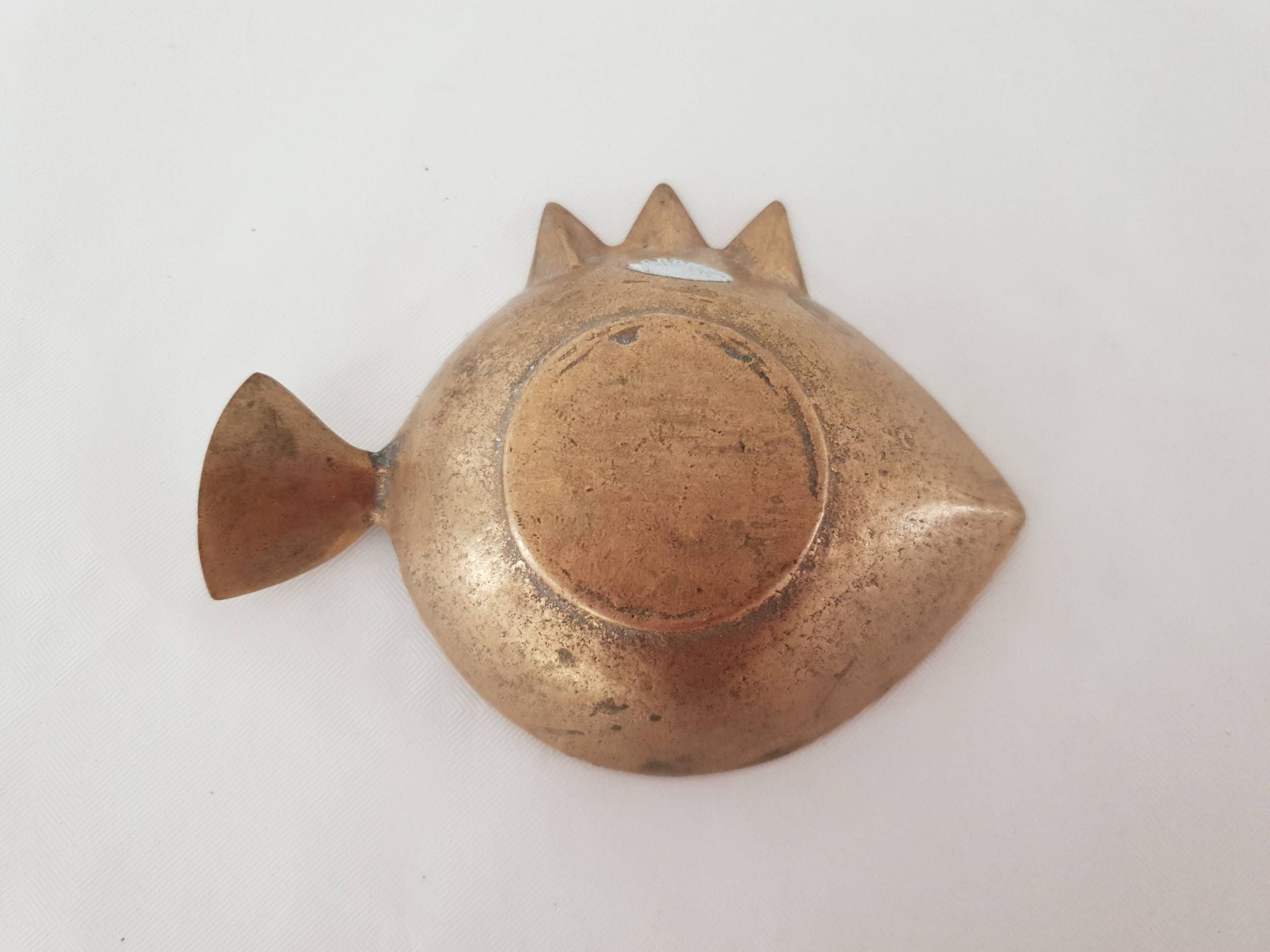 Jacques lauterbach vintage bronze ashtray from the 1960s in the shape of a fish