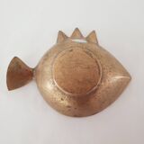 Jacques lauterbach vintage bronze ashtray from the 1960s in the shape of a fish