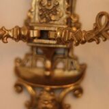 Applique murale suédoise en laiton, style milieu du siècle