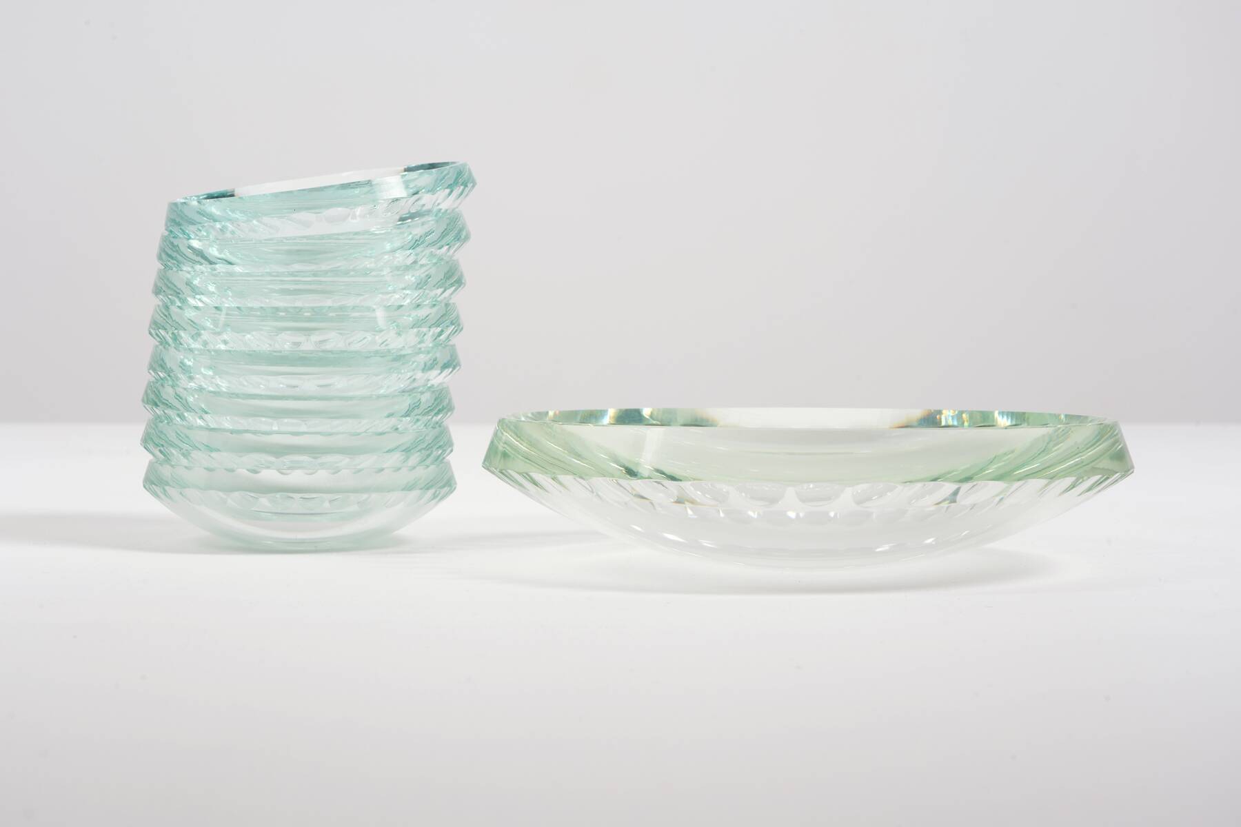 Coupelles en verre citrin Art Déco vers 1930