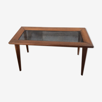 Table basse bois et métal perforé