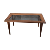 Wood and perforated metal coffee table