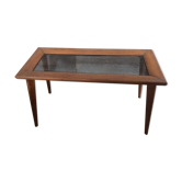 Wood and perforated metal coffee table