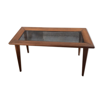 Table basse bois et métal perforé