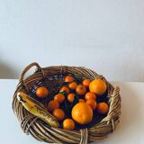 Large round wicker tray