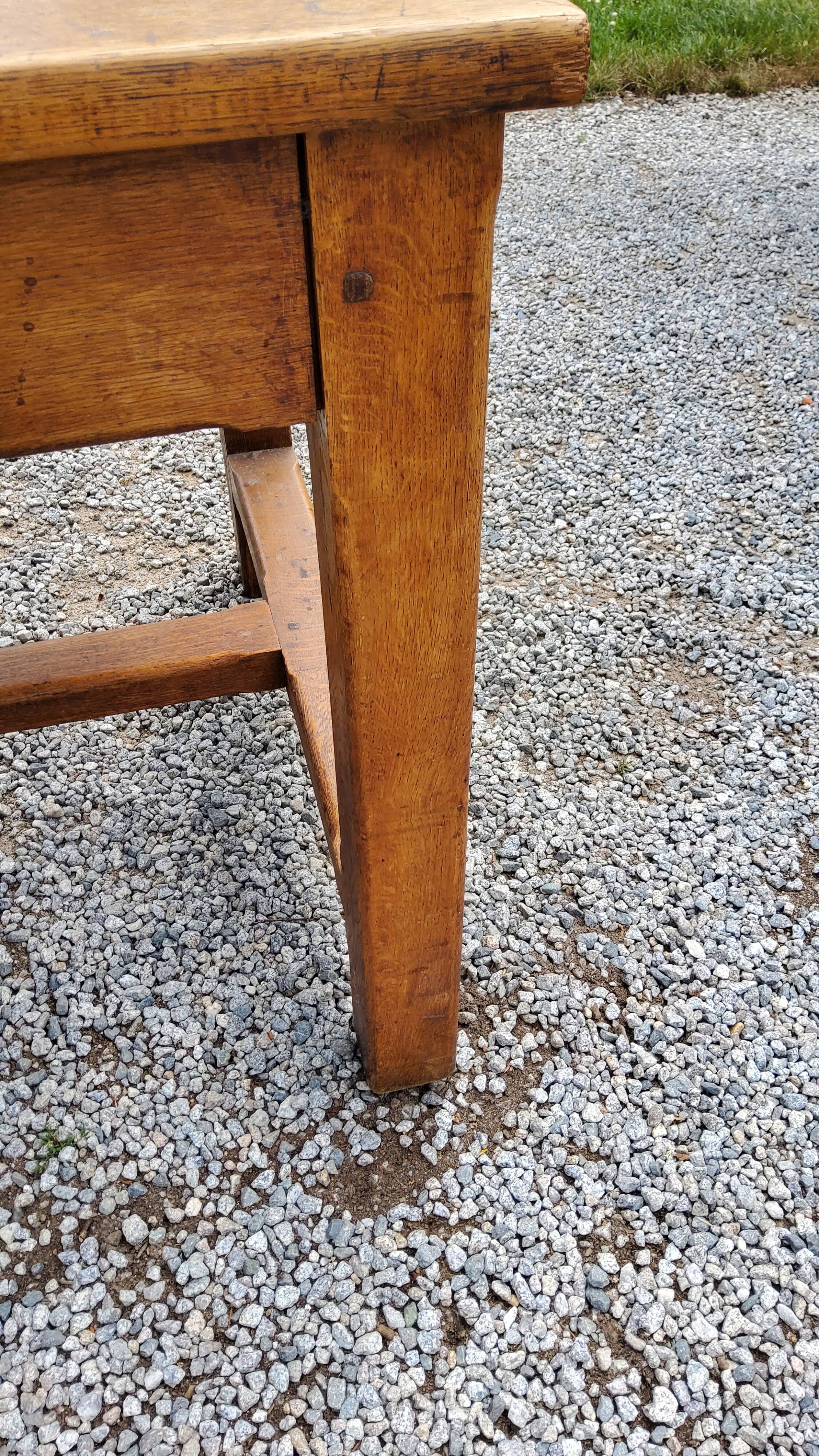 Oak farmhouse table 6 feet 2 drawers 200cm