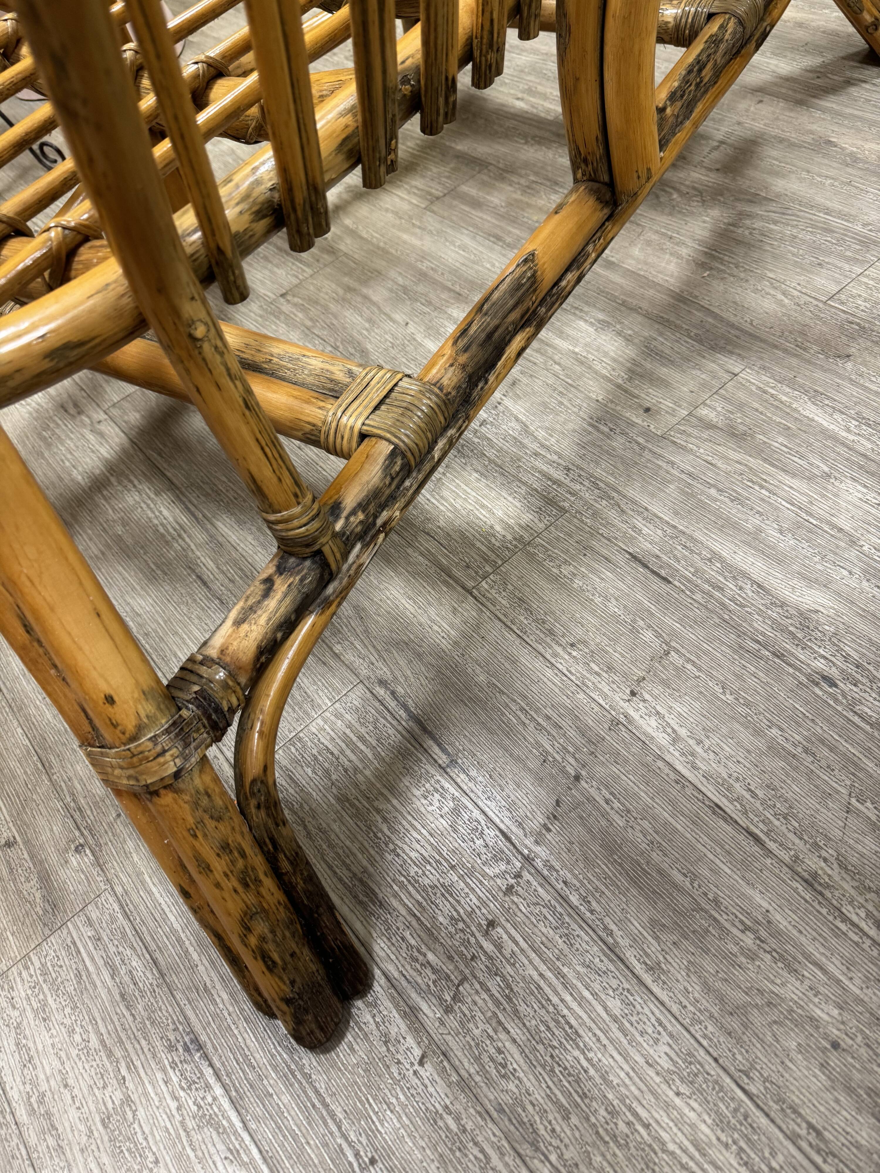 Vintage rattan bench 70