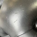 Chesterfield seat/sofa/settee in sturdy black leather