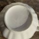 White earthenware teapot with blue and silver trim H22.5