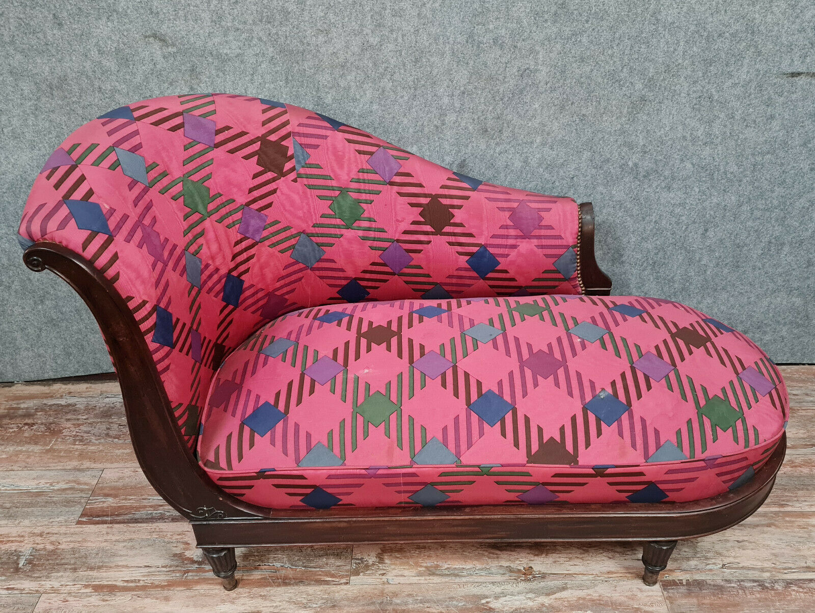 Napoleon iii era recamier bench in mahogany