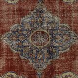 One-of-a-kind turkish handwoven vintage rug - rustic vintage charm 322x 225
